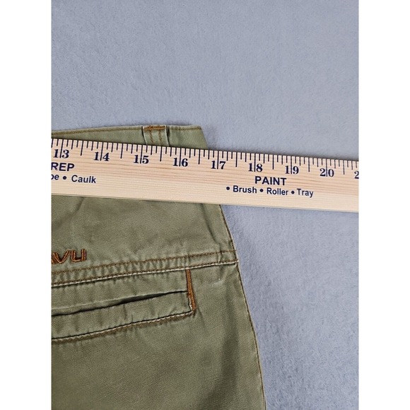 KAVU Pants Men's Size 36x29 Olive 100% Cotton Pockets Flat Front Straight Leg‎ - Picture 11 of 12